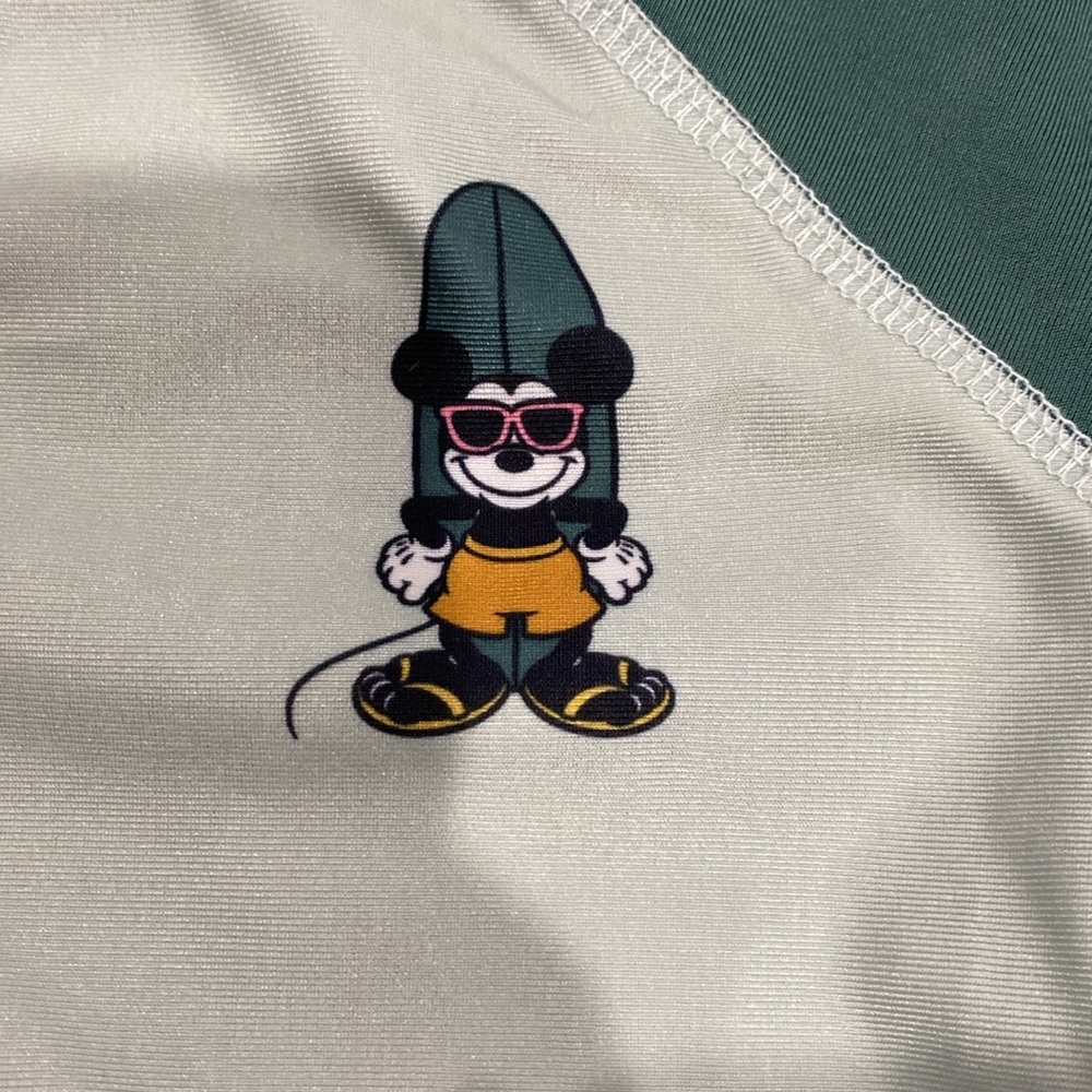 Disney Mickey Mouse Green and White Rashguard Swim Set - Picture 4 of 5